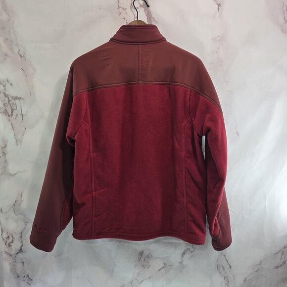 LL Bean Jacket Mens Medium Red Fleece Full Zip Nylon Panel Heavyweight Vintage - Picture 5 of 11